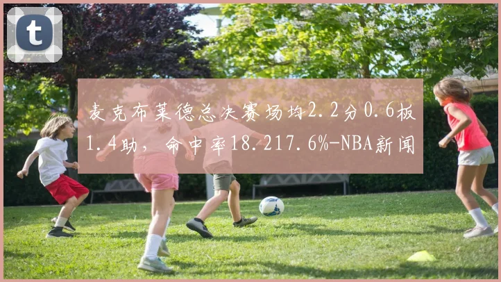 麦克布莱德总决赛场均2.2分0.6板1.4助,命中率18.217.6%-NBA新闻